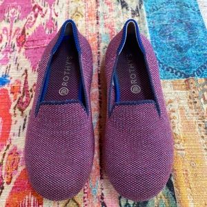 Rothy’s The Loafer Kids Size C13 Purple Shimmer Shoes Slip On GUC
